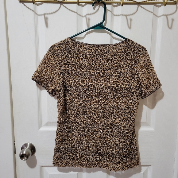 Vintage 90s y2k east 5th cheetah print square neck short sleeve tee medium - Picture 5 of 5